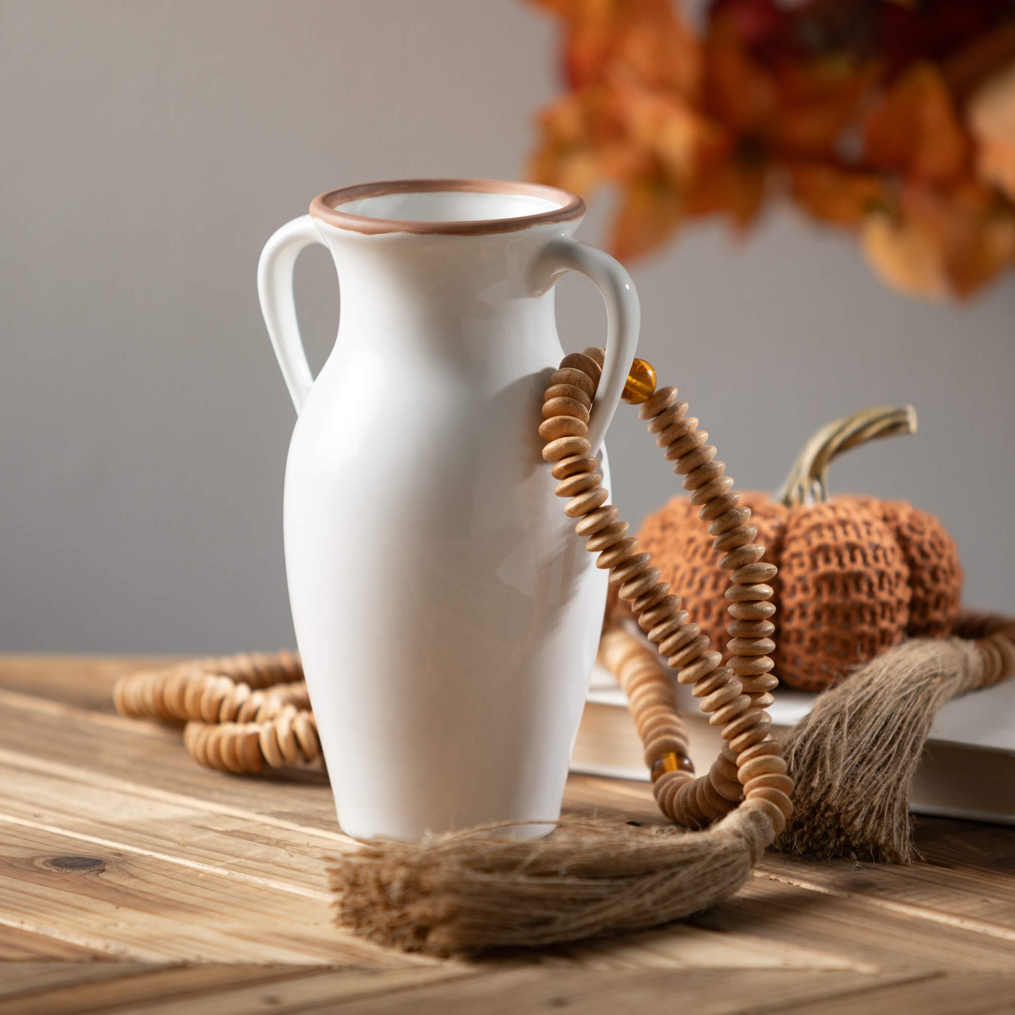 Natural Rimmed White Vase