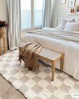 Atira Light Brown Checkered Area Rug