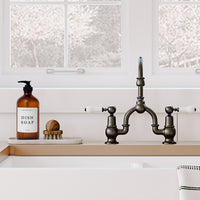 Amber Glass Dish Soap Dispenser / White Label