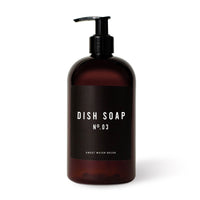 16oz Amber Plastic Dish Soap Dispenser - Black Label