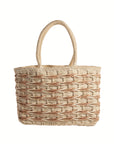 Two Tone Braided Zippered Hand Bag - Cloth + Cabin