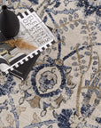 Georgiana Beige & Blue Area Rug