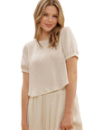 Jessica Puff Sleeve Tie BackTop