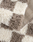 Atira Brown Checkered Area Rug