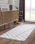 Atira Gray Checkered Area Rug