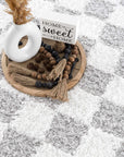 Atira Gray Checkered Area Rug