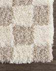 Atira Light Brown Checkered Area Rug