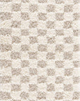 Atira Light Brown Checkered Area Rug