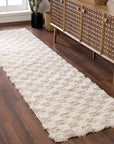 Atira Light Brown Checkered Area Rug