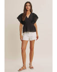 Zoie Swiss Dot Lace Peplum Blouse