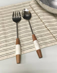 Marble & Wood Salad Servers