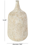 Rustic Beige Metal Vase