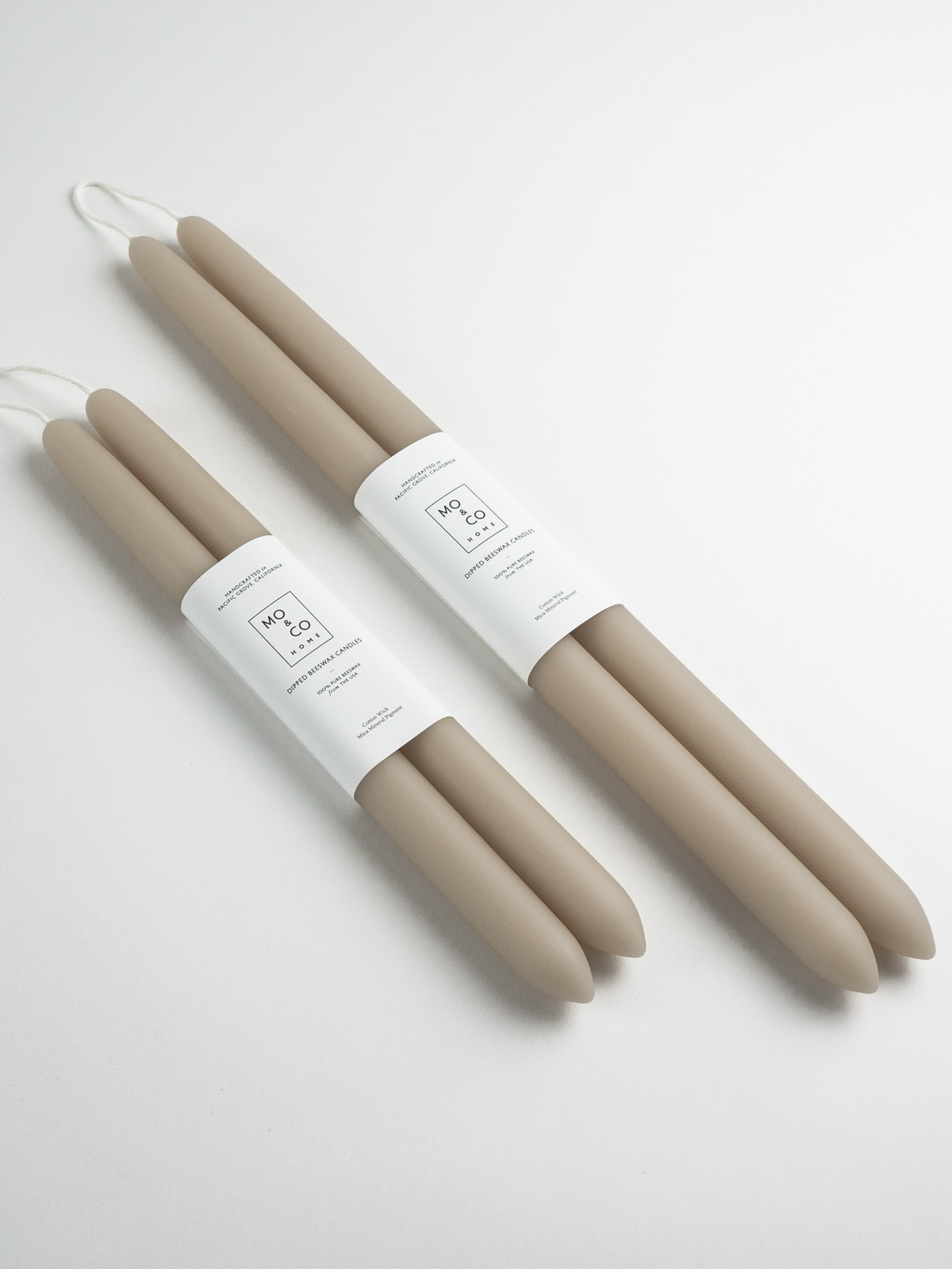 Clay Dipped Beeswax Taper Candles