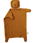 Toffee Lion Organic Cotton Muslin Lovey Blanket