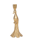 Gold Peacock Taper Candle Holder - Cloth + Cabin