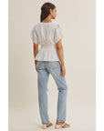 Zoie Swiss Dot Lace Peplum Blouse
