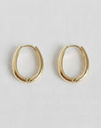 Minimalist Gold Plated Oval Hoop Earrings