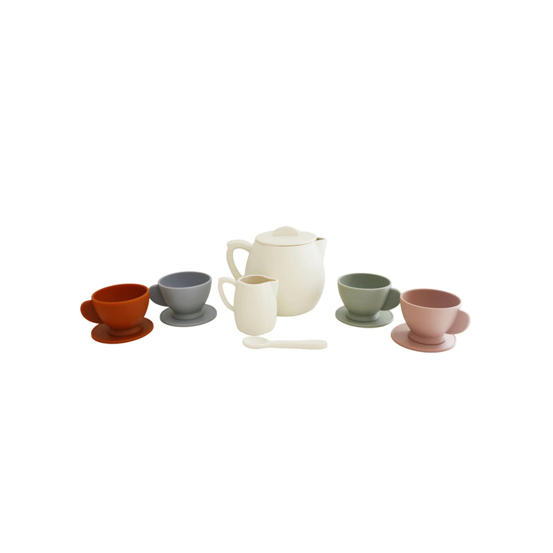 Multi Mix Silicone Tea Play Set - Cloth + Cabin