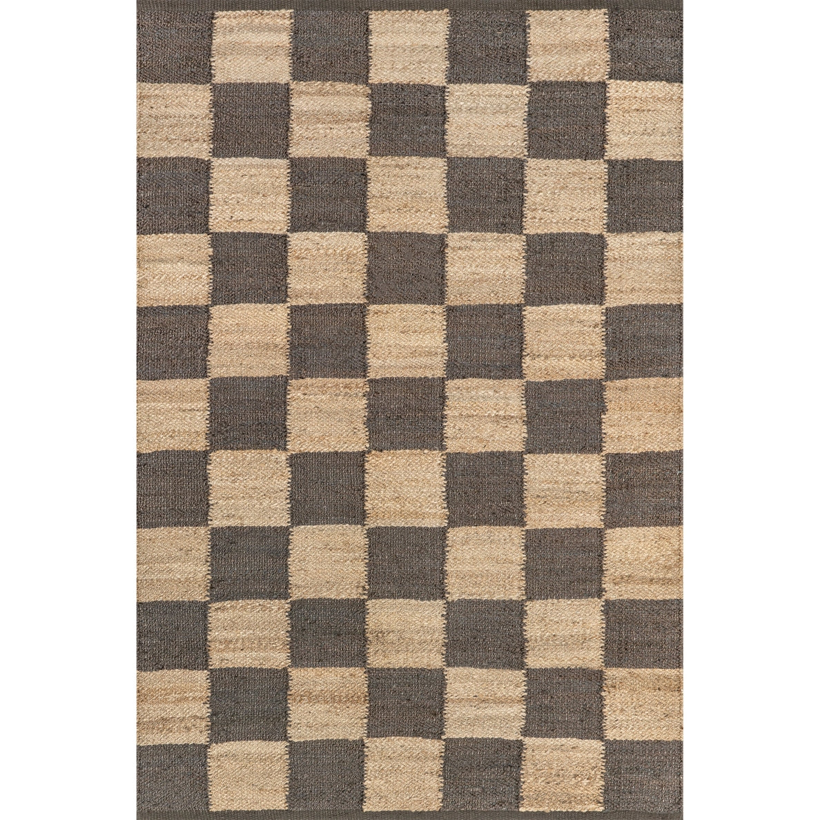 Christana Traditional Checkered Jute Area Rug