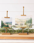 Mini Landscape Art on Gold Easel Stands