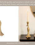 Gold Peacock Taper Candle Holder - Cloth + Cabin