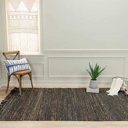 Bengal Black Dhurrie Rug