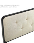 Collins Tufted Queen Fabric and Wood Headboard