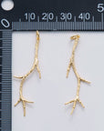 18K Gold Filled Hammered Tree Branch Geometric Charm