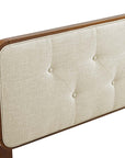 Collins Tufted Queen Fabric and Wood Headboard