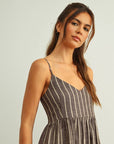 Maia Stripe Pattern Long Dress