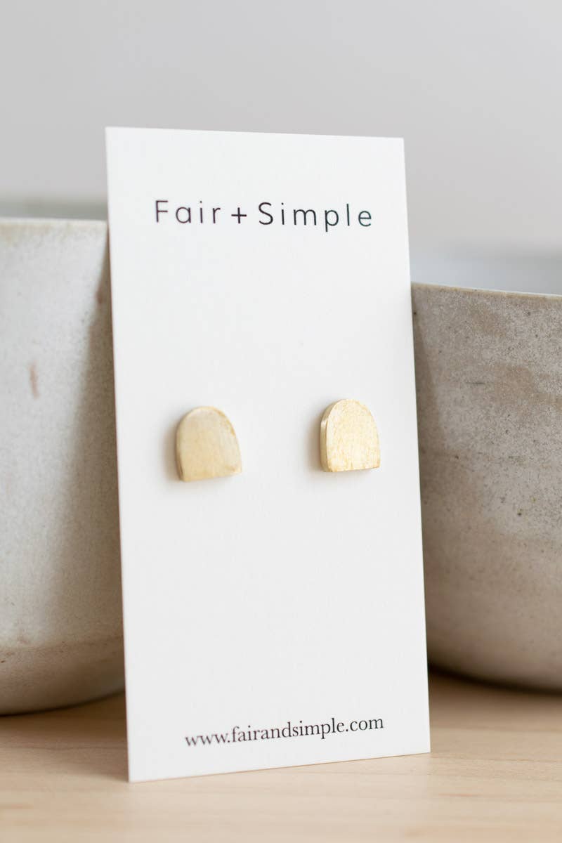 Matte Brass Arch Earring Posts