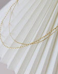 Gold Double Strand Minimalist Necklace