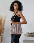 Carrie Mushroom Pleated Vegan Shoulder Bag