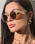 Lucy-Round Cut Sun Protection Sunglasses