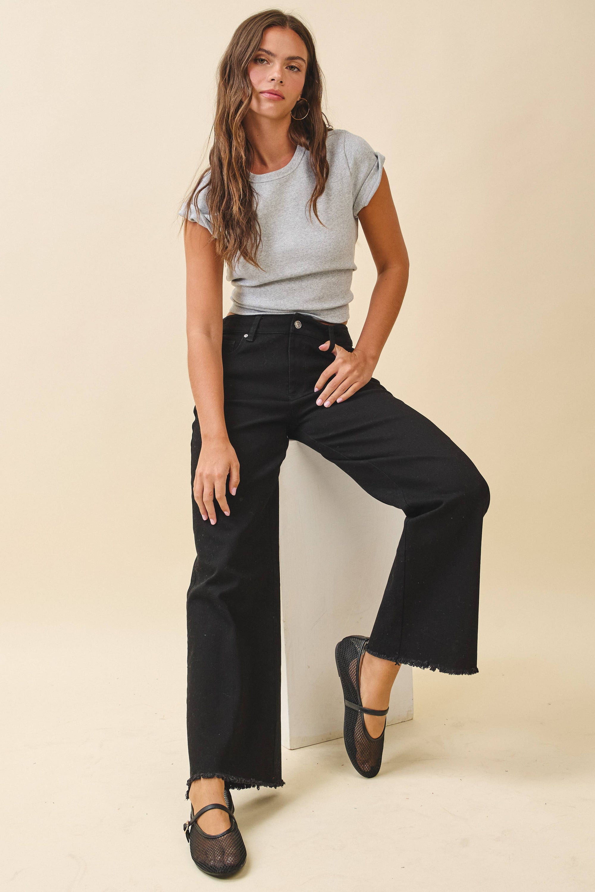 Natalie Wide Leg Denim Pants