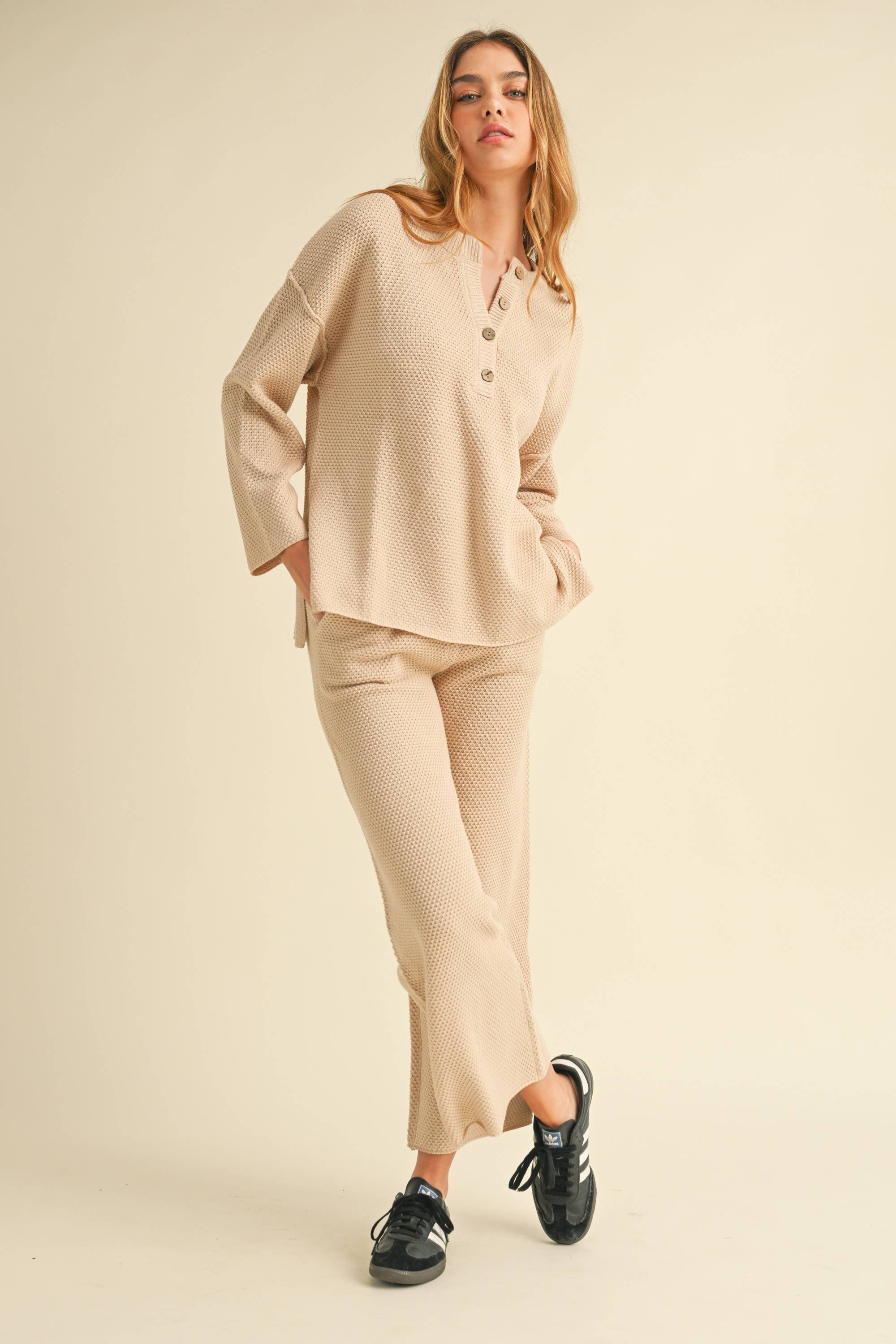 Waffle Knit Lounge Set