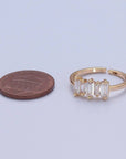 16K Gold Filled Minimalist Gold Baguette Stone Ring