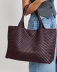 Solana Woven Vegan Leather Tote