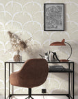 Feather Palm White Peel and Stick Wallpaper