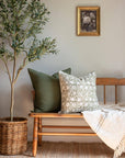 Jardim Floral Block Printed Pillow Cover | Olive