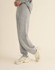 Roselyn Waffle Pattern Sweater Jogger Pants