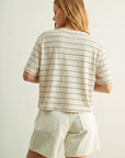 Luciana Stripe Cotton Linen Top