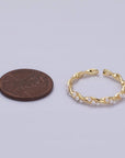 14K Gold Pearl Lined Twisted Ring