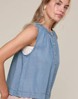 Ansley Denim Button Tank Top