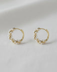 Elegant French Inspired Pearl Hoop Earrings