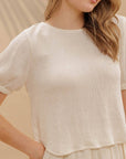 Jessica Puff Sleeve Tie BackTop