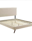 Amaris Queen Fabric Platform Bed with Round Splayed Legs