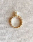 18k Gold Filled Solitaire Pearl Ring