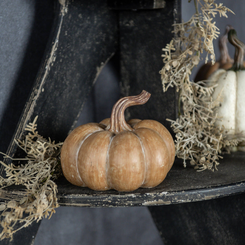 4.75" Tan Resin Pumpkin