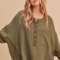 Marjorie Waffle Button Down